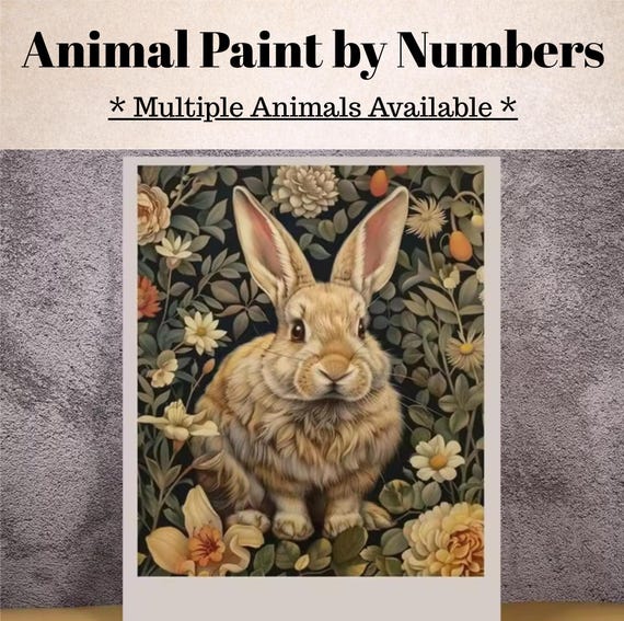 Animal Paint by Numbers Kit – Cute Wildlife & Garden Art • 12 Designs • Relaxing DIY Painting Set for Adults and Kids • Fun Creative Gift