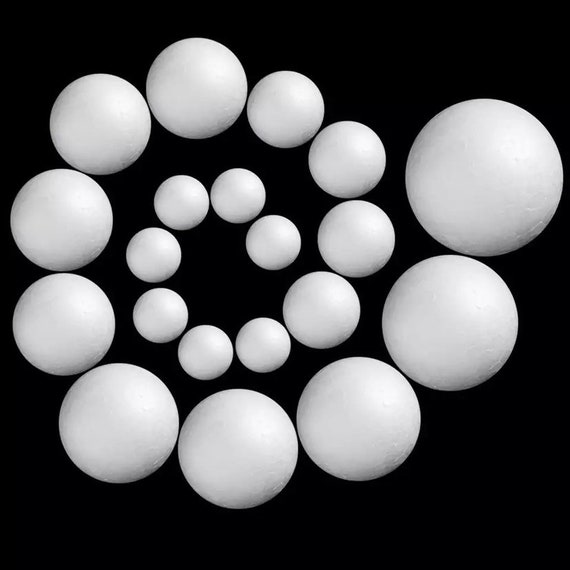 10 Pack Styrofoam Balls - White Modelling Foam Balls 2-8 cm