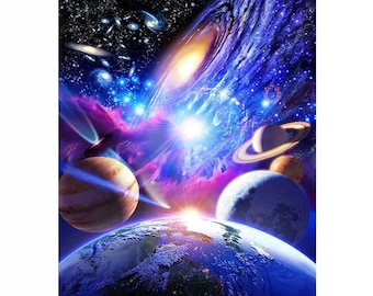 Paint by Numbers Kit - DIY Painting Kit - Gift Idea - Imaginary Universe - 3 Sizes