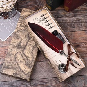Englische Kalligraphie Feder Dip Pen Set - Geschenkbox - 6 Farben