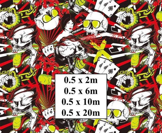 Hydrographic Water Transfer Film - Hydrographic dipping - Water Dipping Film - Hydro Dipping Print Cards & Skulls