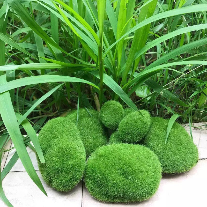 30 Pack, 3 Sizes Artificial Moss Rocks Decorative Green Moss Balls