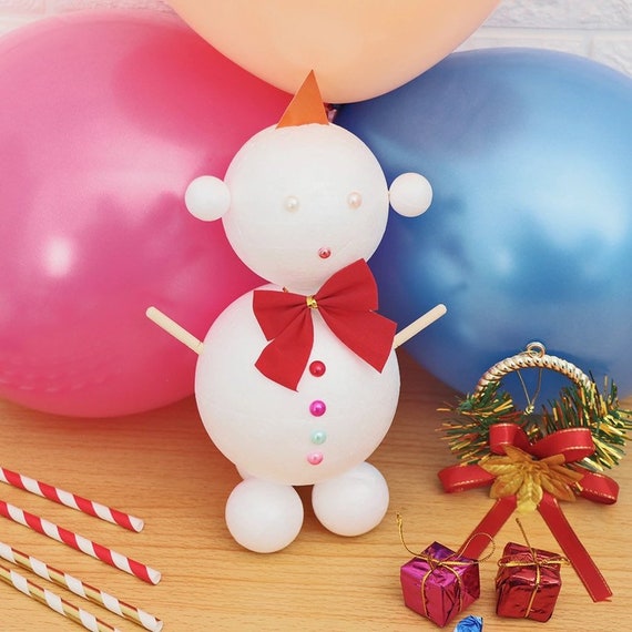 12 Palline In Polistirolo Da 10,2 Cm - Bianche, Lisce Per Decorazioni Fai Da Te, Lavoretti Scolastici E Modellismo 3D