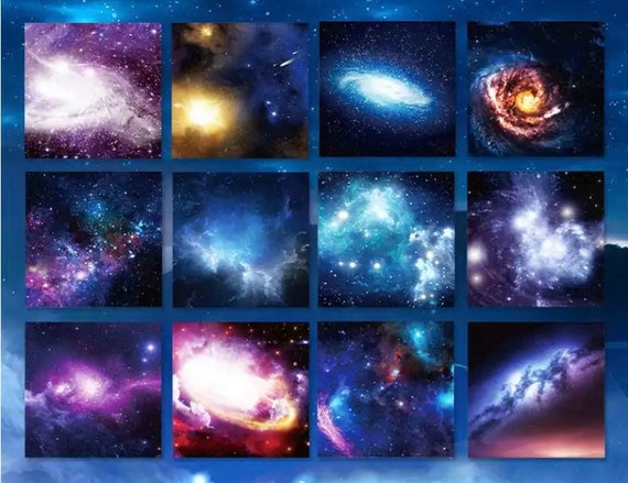 50pcs Galaxy Multi Coloured Craft Paper - Colour Origami Paper - DIY Scrapbooking, Card Making, Gift