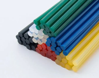 Bâtonnets de colle thermofusible 7 mm ou 11 mm / lot de 10 - Bâtons de colle colorée - Oeuvres d'art DIY