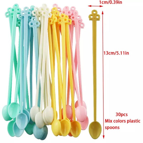 30 Pack Plastic Spoons - 13cm - Epoxy Craft Accessories