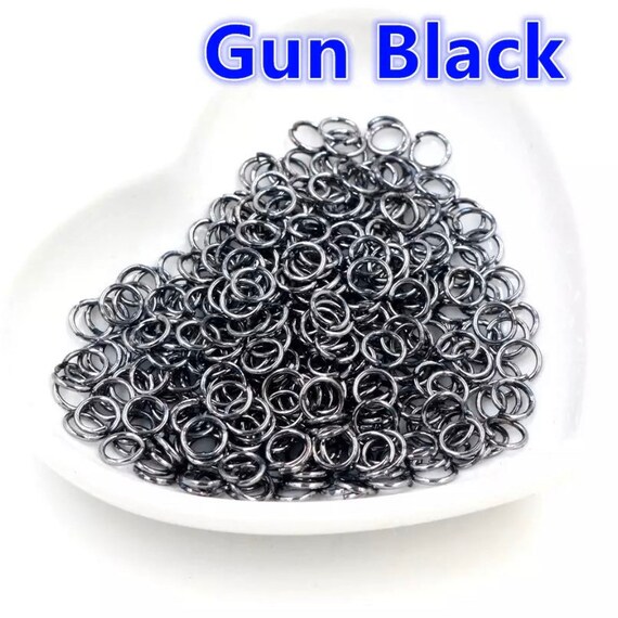 Gun Black Jump Rings Gauge 19 - Single Loop - 200 Pack - 3, 4, 5, 6, 7, 8 or 10mm