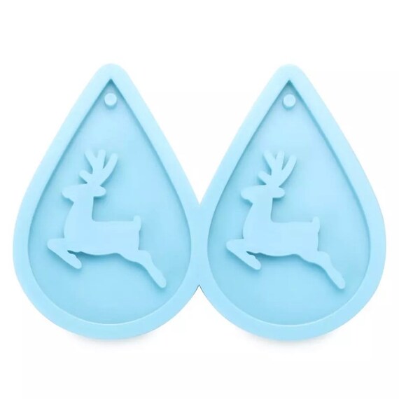Reindeer Keyring or Earring Silicone Mould #1 - Mould for Epoxy Resin Castings