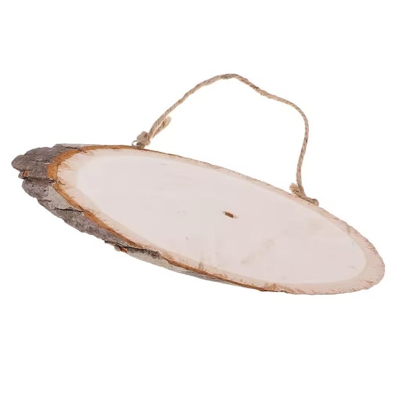 Oval Unfinished Wood Plaque – Natural Wooden Tree Slice for DIY Crafts, Pyrography, Rustic Signs, Painting, & Home Decor
