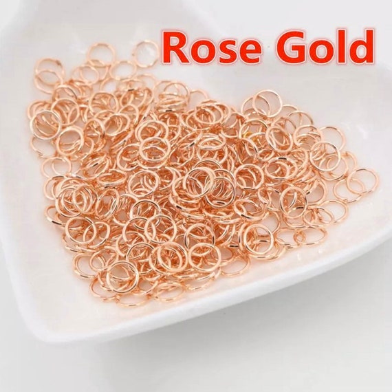 Rose Gold Jump Rings Gauge 19 - Single Loop - 200 Pack - 3, 4, 5, 6, 7, 8 or 10mm