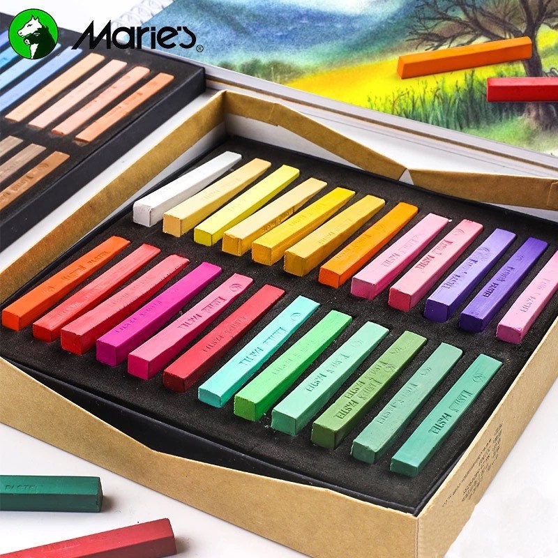 12 Colored Square Pastels 12 Count Soft Pastel Chalk, Soft Dry Pastel  Artist Chalk Pastel Sticks for Office School Art Drawing Painting