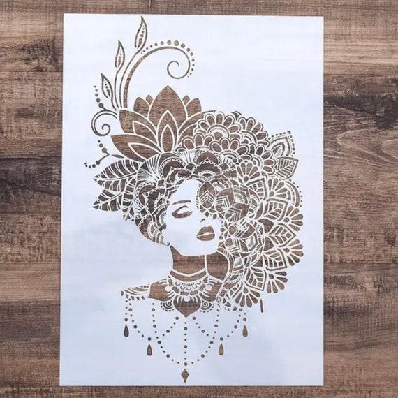 Burlesque Wall Stencil A4 - Reusable Stencil - DIY Home Decor