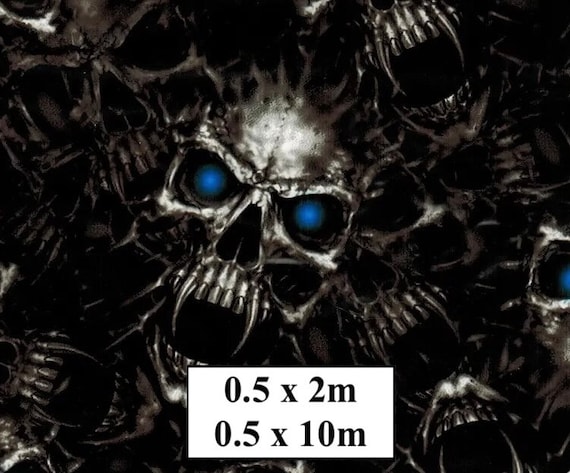 Hydrographic Water Transfer Film - Hydrographic dipping - Water Dipping Film - Hydro Dipping Print Blue Eyed Skull