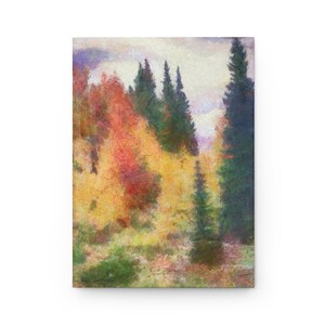 Hardcover Journal Matte Gold Fall Colors Painting Art by Aspenblaze