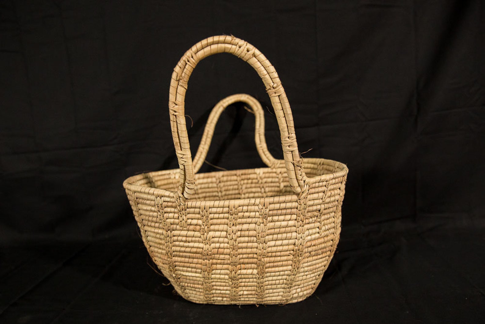 Handmade African Basket / 1970's African Art / Handwoven Basket With