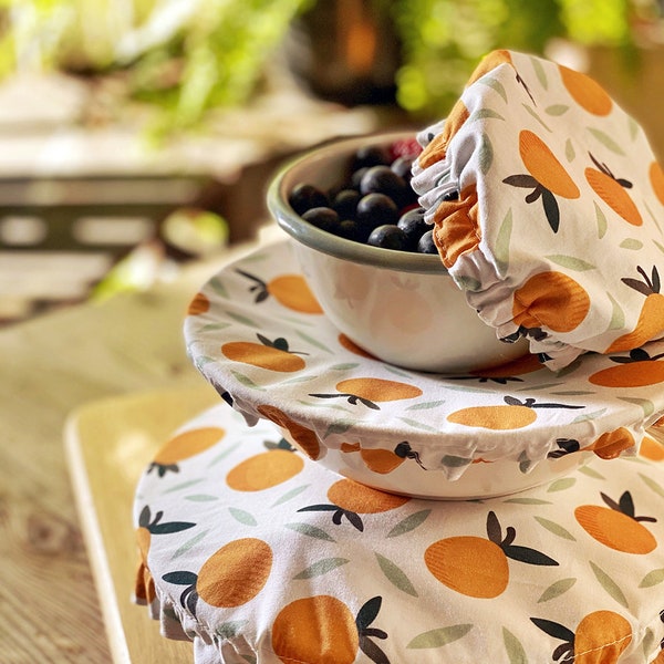 Original Fruit Pattern Fabric Food Baking Bread Mixer Bowl Covers |Reusable Washable Cotton Zero Waste Eco-friendly Sustainable Kitchen Gift