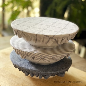 Farmhouse Blue Denim Cotton Food Baking Bread Mixer Bowl Covers | Reusable Washable Zero Waste Eco-friendly Sustainable Gift Kitchen Tool