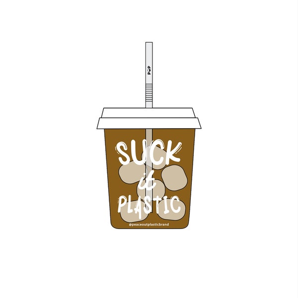 Suck It Plastic Sticker 2.5" x 4" Inch Matte  | Great for Water Bottles, Outdoor Gear | Protect Our Oceans Environmental Conservationist