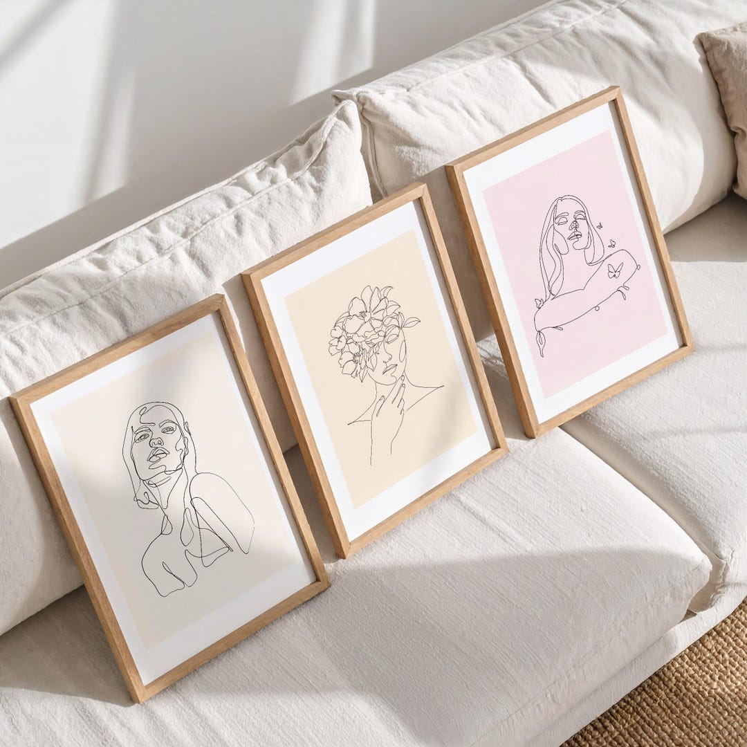 Minimalist Woman Line Art Print | Modern Feminine Decor (digital ...