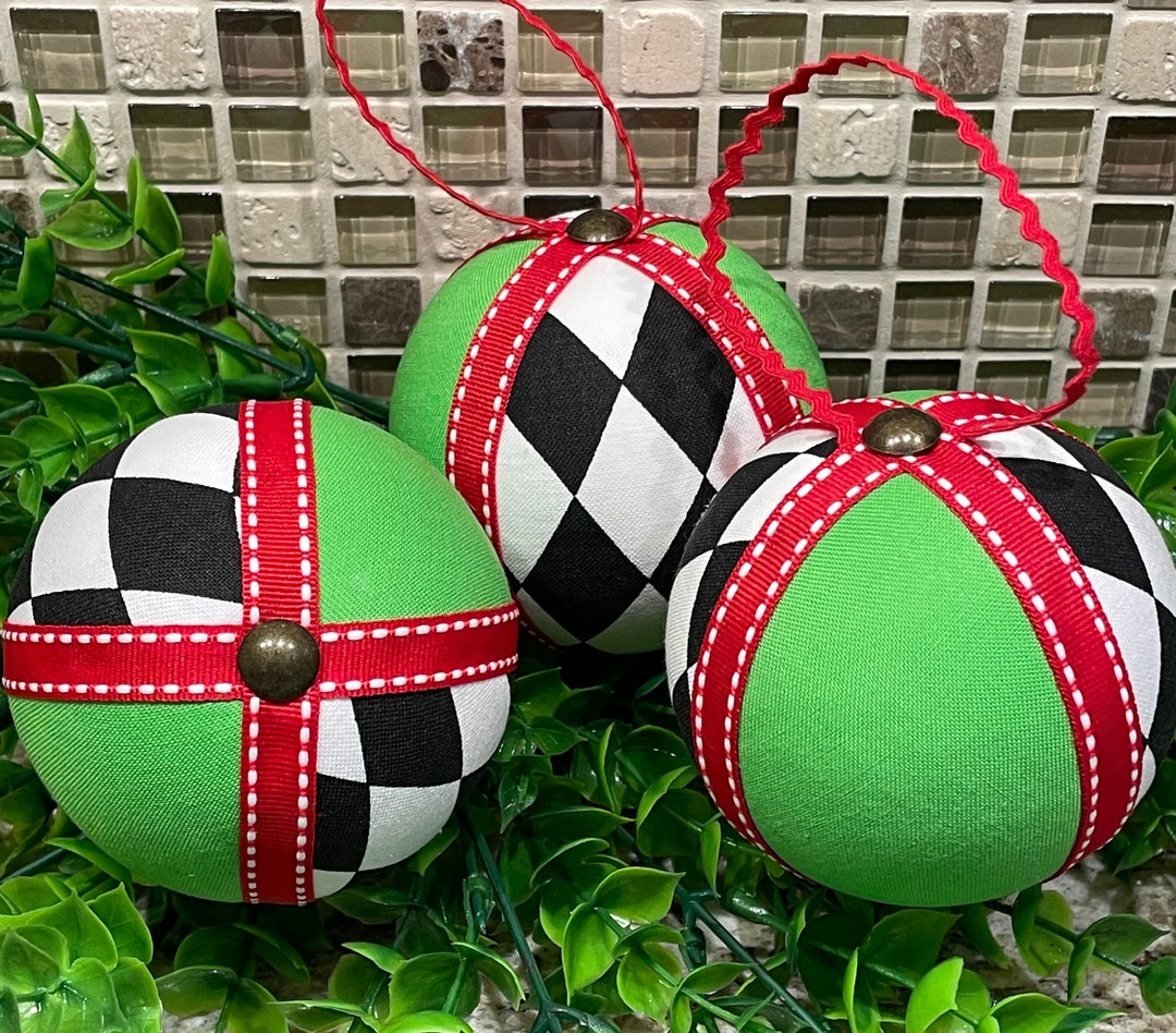 Large Christmas Tree Ornaments, Wreath Attachments, Harlequin Ornaments