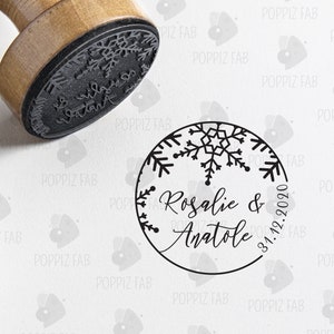 Personalized wedding stamp - Snowflake - Snow - Frost - Winter