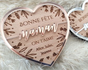 Gepersonaliseerde magneet voor Moederdag/Vaderdag, hartvormig cadeau voor Moederdag/Vaderdag