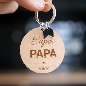 Porte-clés personnalisé fête des pères - cadeau fête des papas - idée cadeau super papa