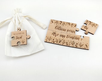 Puzzle / personalized wooden sample request card