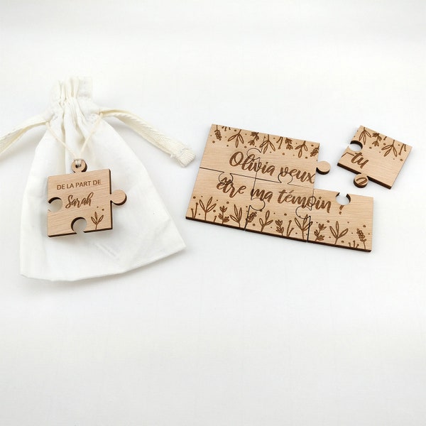 Puzzle / personalized wooden sample request card