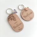 Personalized wooden nanny teacher keychain - end of year gift - atsem teacher gift product logo