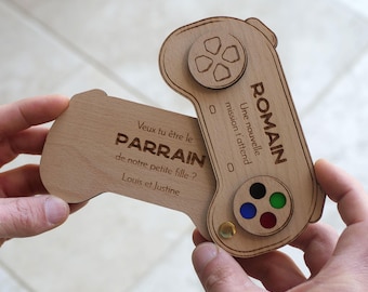 Richiesta personalizzata del padrino per controller per videogiochi - regalo per videogiochi del padrino, annuncio a sorpresa del padrino, richiesta a sorpresa del padrino