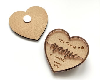 Gepersonaliseerde Moederdagmagneet, hartvormig Moederdagcadeau voor oma's