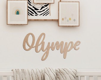 Wooden first name for child's room decoration - Personalized birth gift idea