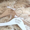 Personalized wedding hanger - Engraved wooden hanger - wedding gift product logo