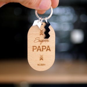 Porte-clés personnalisé fête des pères - cadeau fête des papas - idée cadeau super papa