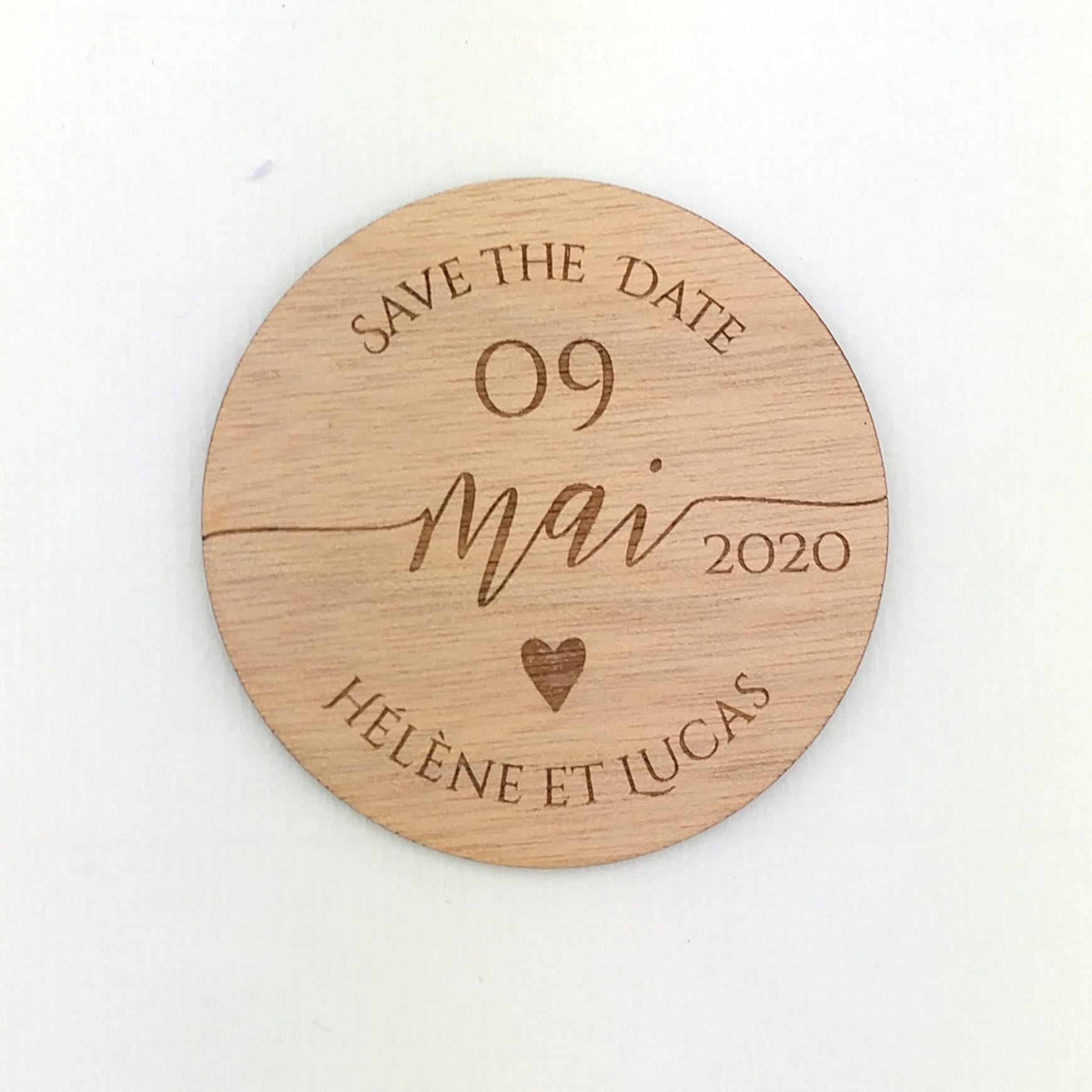 Magnet Save the Date en bois personnalisé - Coeur - Etsy France