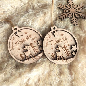 Personalized Christmas ball nanny - Christmas gift for teacher, nursery, MAM, atsem
