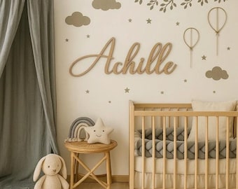 Wooden name for nursery decoration - Personalized baby shower gift idea - Wall decoration - Baby wood decor