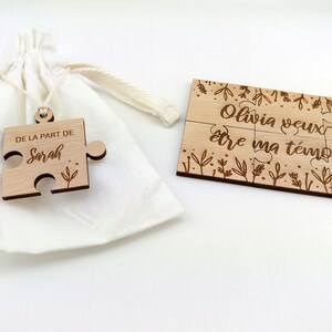 Puzzle / personalized wooden sample request card image 2