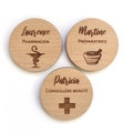 Personalized wooden magnetic pharmacy badge, caduceus mortarboard magnet badge product logo