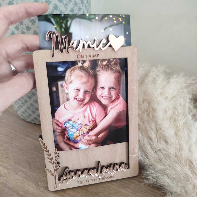 Cadre photo personnalisé Magnet ou Socle Fête des grands-mères, bonne fête mamie, fête des mère image 4