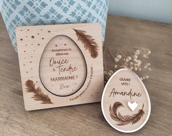 Personalized surprise proposal - message to be revealed - Godmother proposal, witness proposal, grandparents' birth announcement, pregnancy announcement