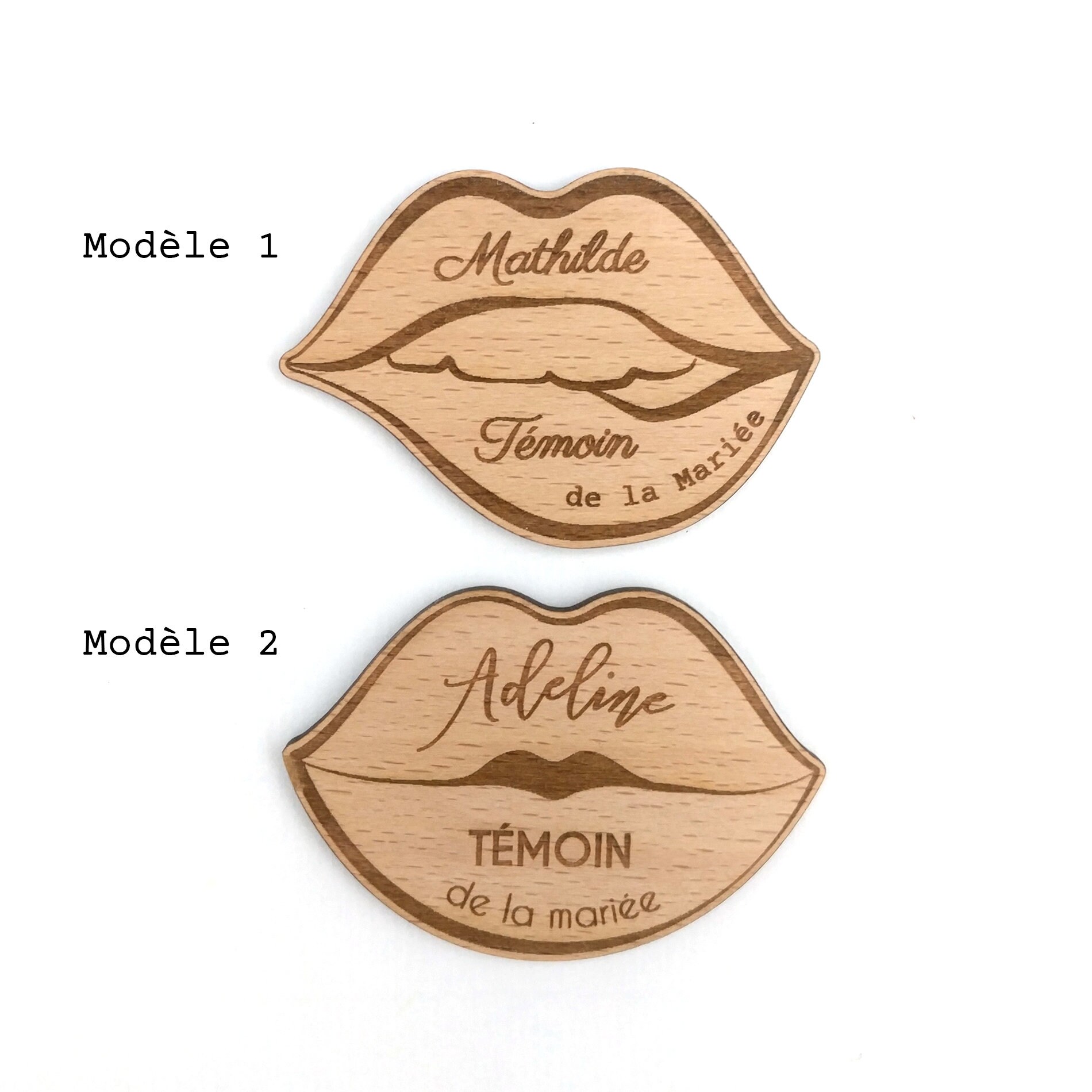 Personalized Magnetic Wooden Wedding Badge, Witness Magnet Badge, EVJF Badge  