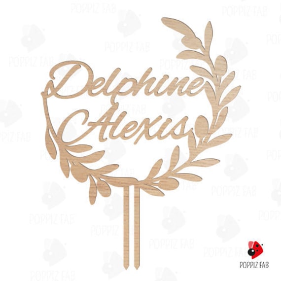 Cake Topper Custom Olivier Wedding Theme Provence Leaf And Etsy