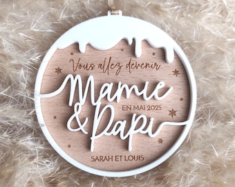 Personalized Christmas pregnancy announcement, Christmas ornament for grandparents, pregnancy announcement for uncles, aunts, grandpas, and grandmas