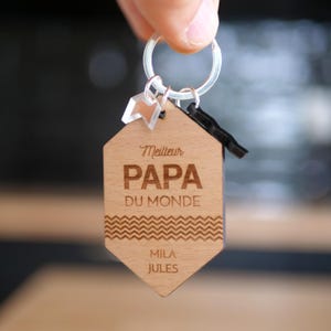 Porte-clés personnalisé fête des pères - cadeau fête des papas - idée cadeau super papa