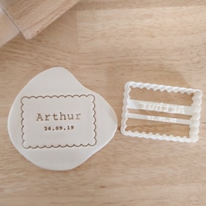 Personalized name cookie cutter with date - petit beurre - cookie cutter