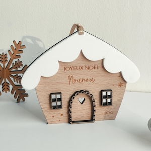 Personalized chalet Christmas ball - Christmas gift for nanny, teacher, nursery, MAM, atsem