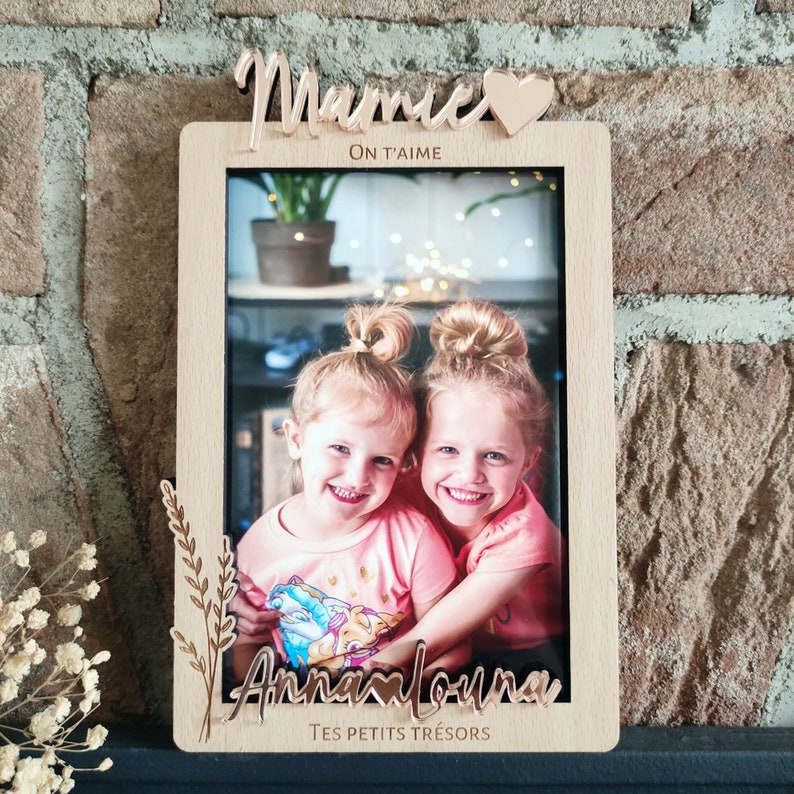 Cadre photo personnalisé Magnet ou Socle Fête des grands-mères, bonne fête mamie, fête des mère image 2