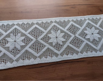 Scandinavian vintage handmade table mat , vintage openwork doily, vintage table topper, table linens, Retro textile (P1)